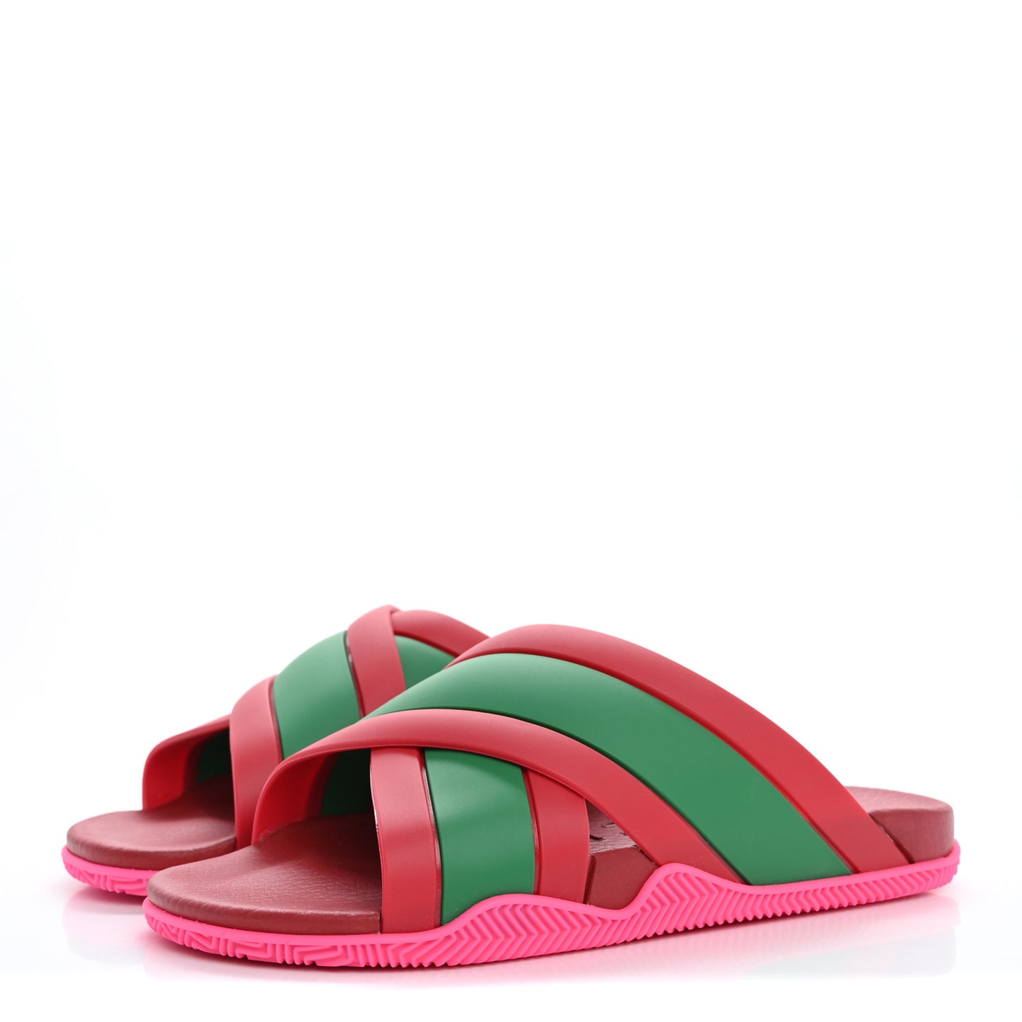 Rubber Web Womens Criss Cross Slide Sandals 39 Coral New Shamarock