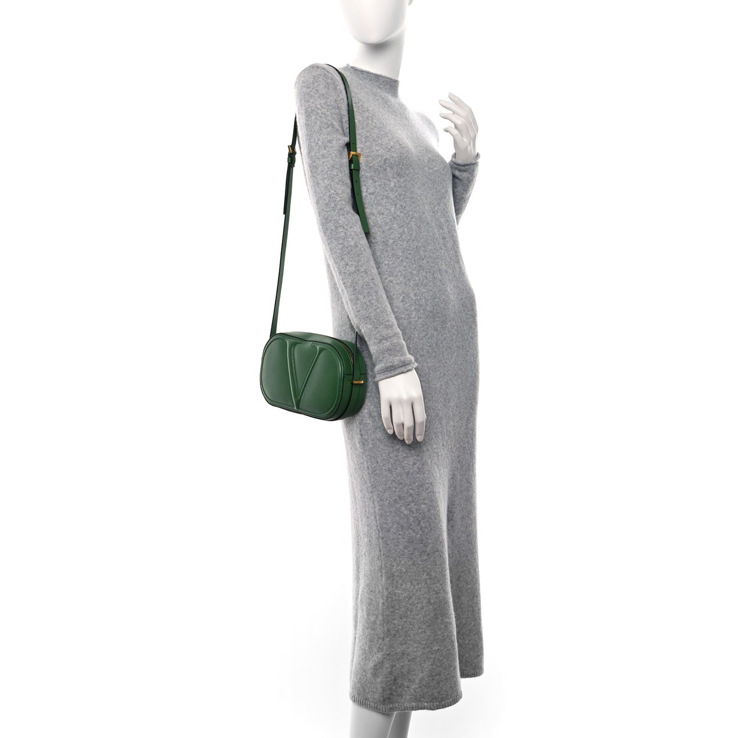 Calfskin VLogo Walk Crossbody Green