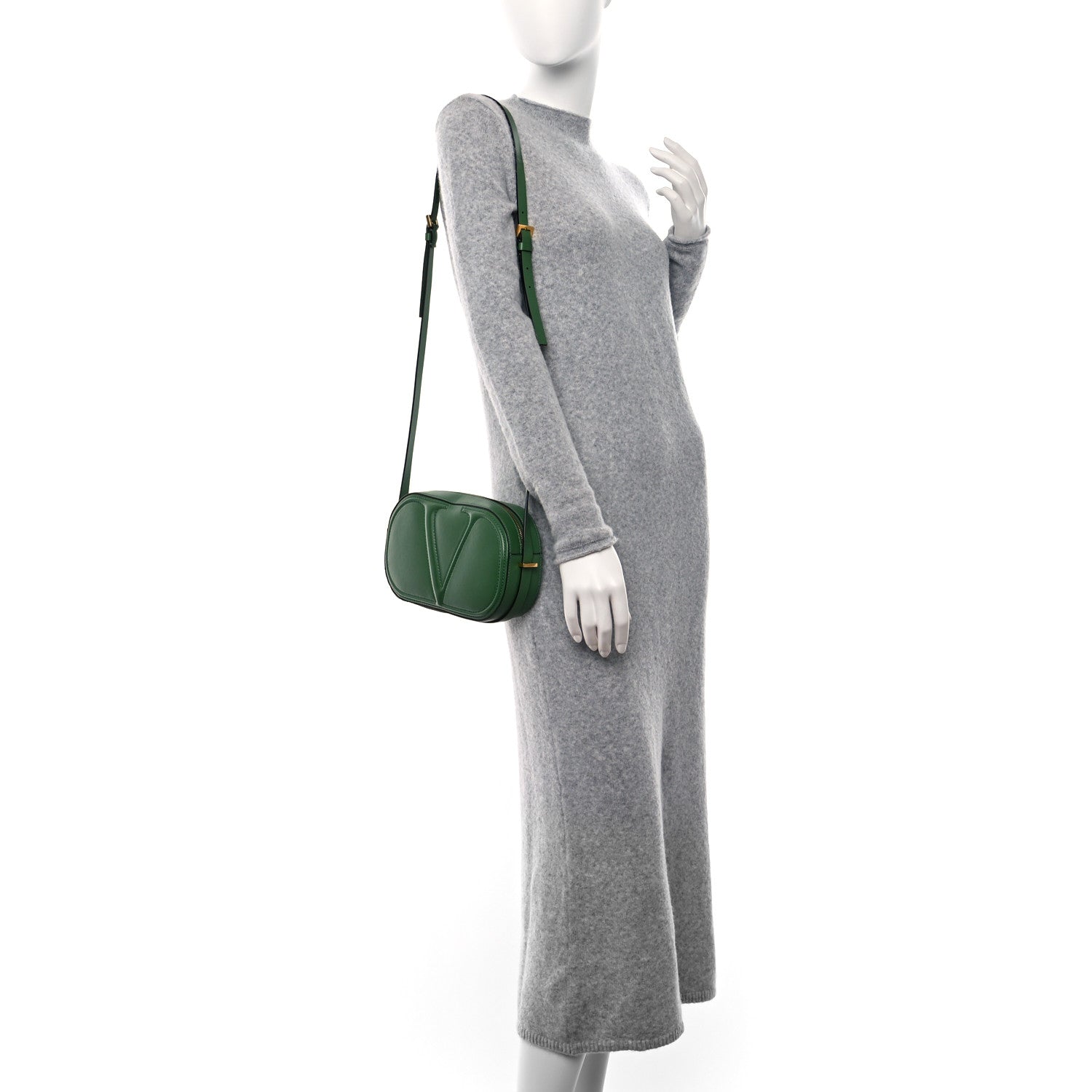 Valentino Garavani Calfskin VLogo Walk Crossbody Green 2 of 8