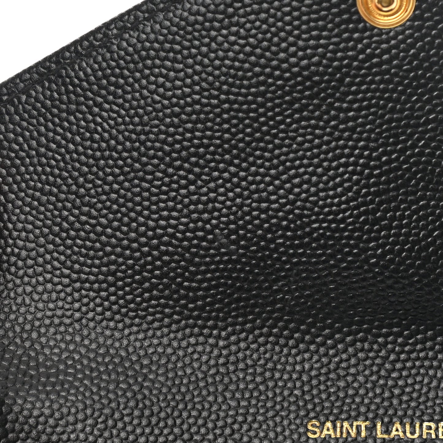 Grain De Poudre Matelasse Chevron Small Monogram Envelope Wallet Black