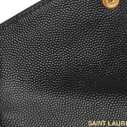 Saint Laurent Grain De Poudre Matelasse Chevron Small Monogram Envelope Wallet Black 7 of 8