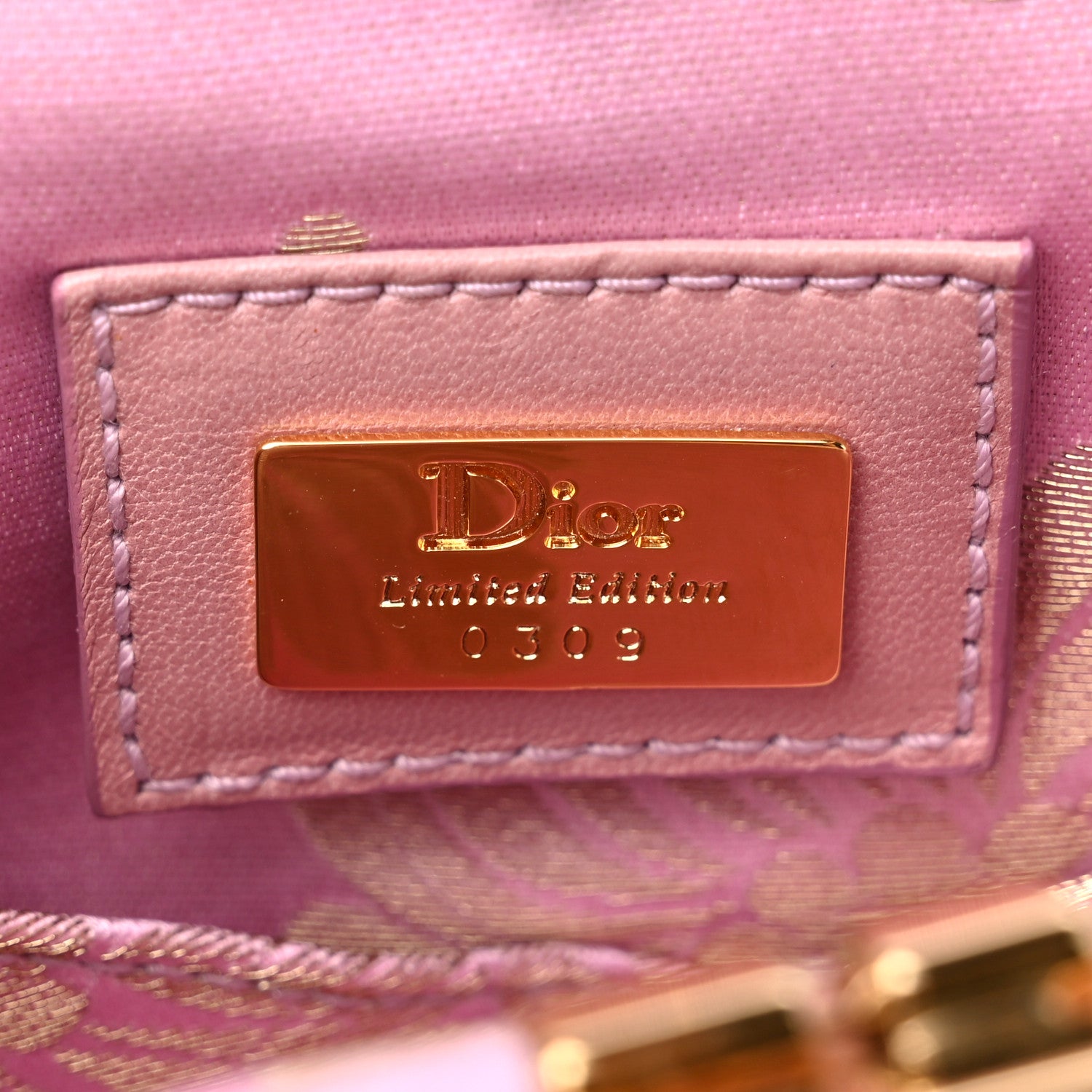 Christian Dior Satin Embroidered Mini Frame Saddle White Gold Pink 7 of 9