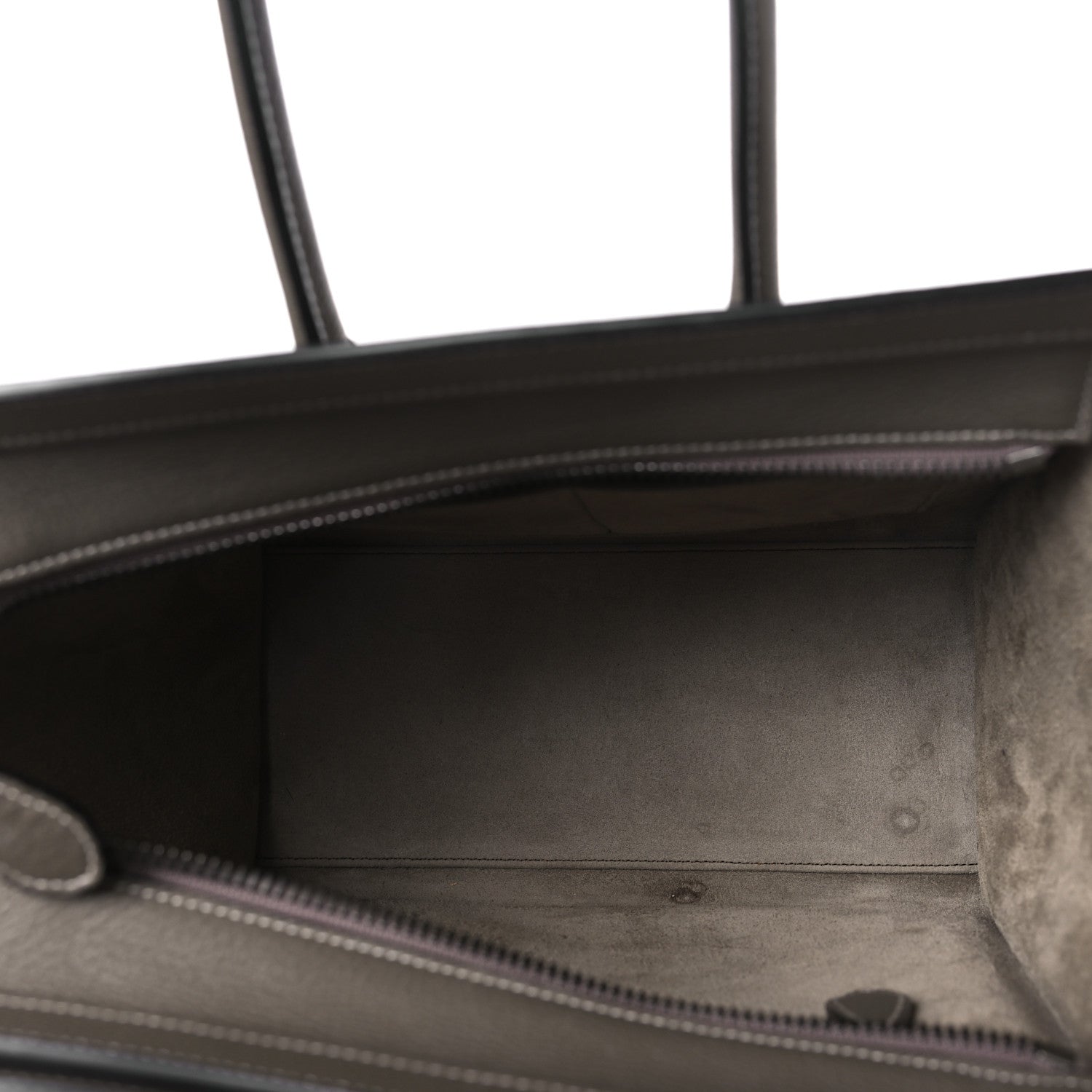 Celine Drummed Calfskin Micro Luggage Souris 5 of 10