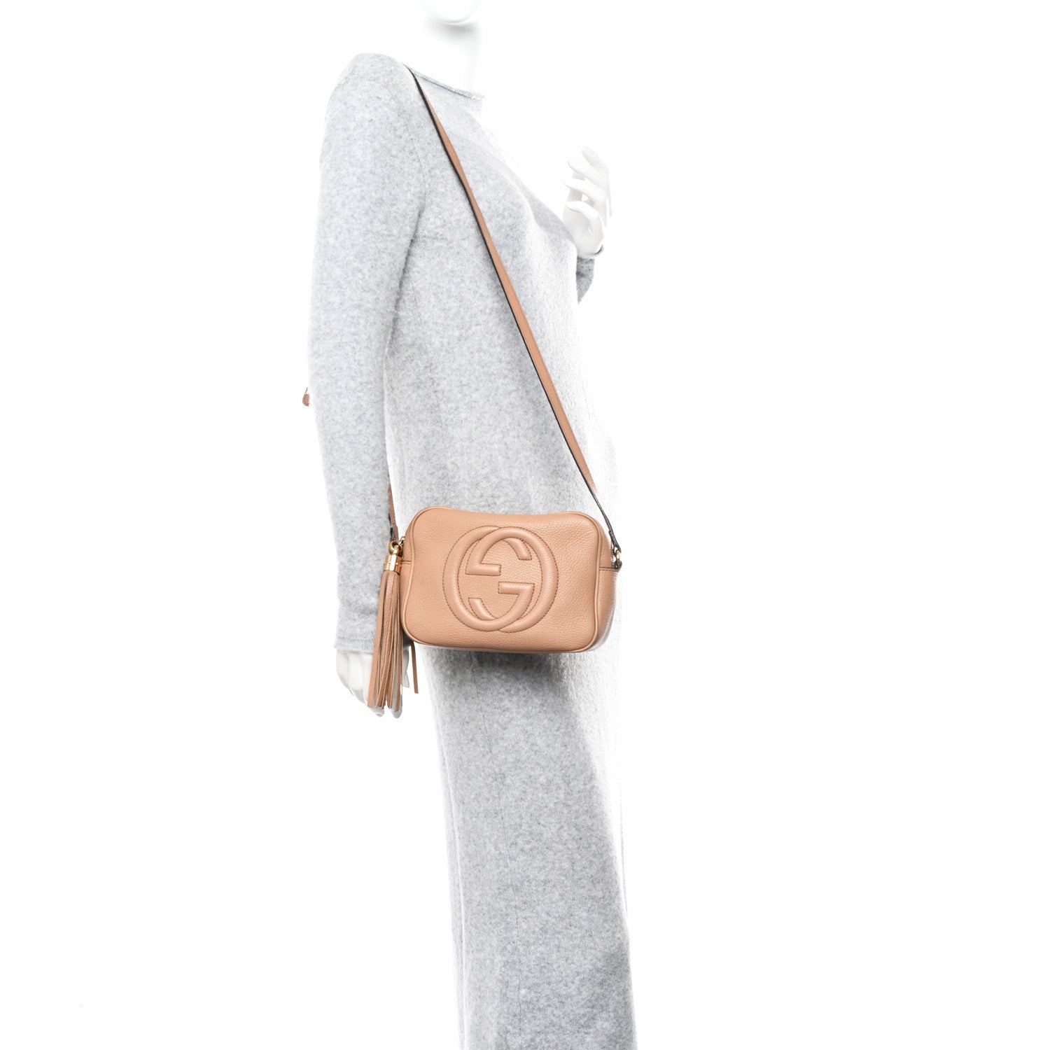 Gucci Pebbled Calfskin Small Soho Disco Bag Camelia 2 of 13