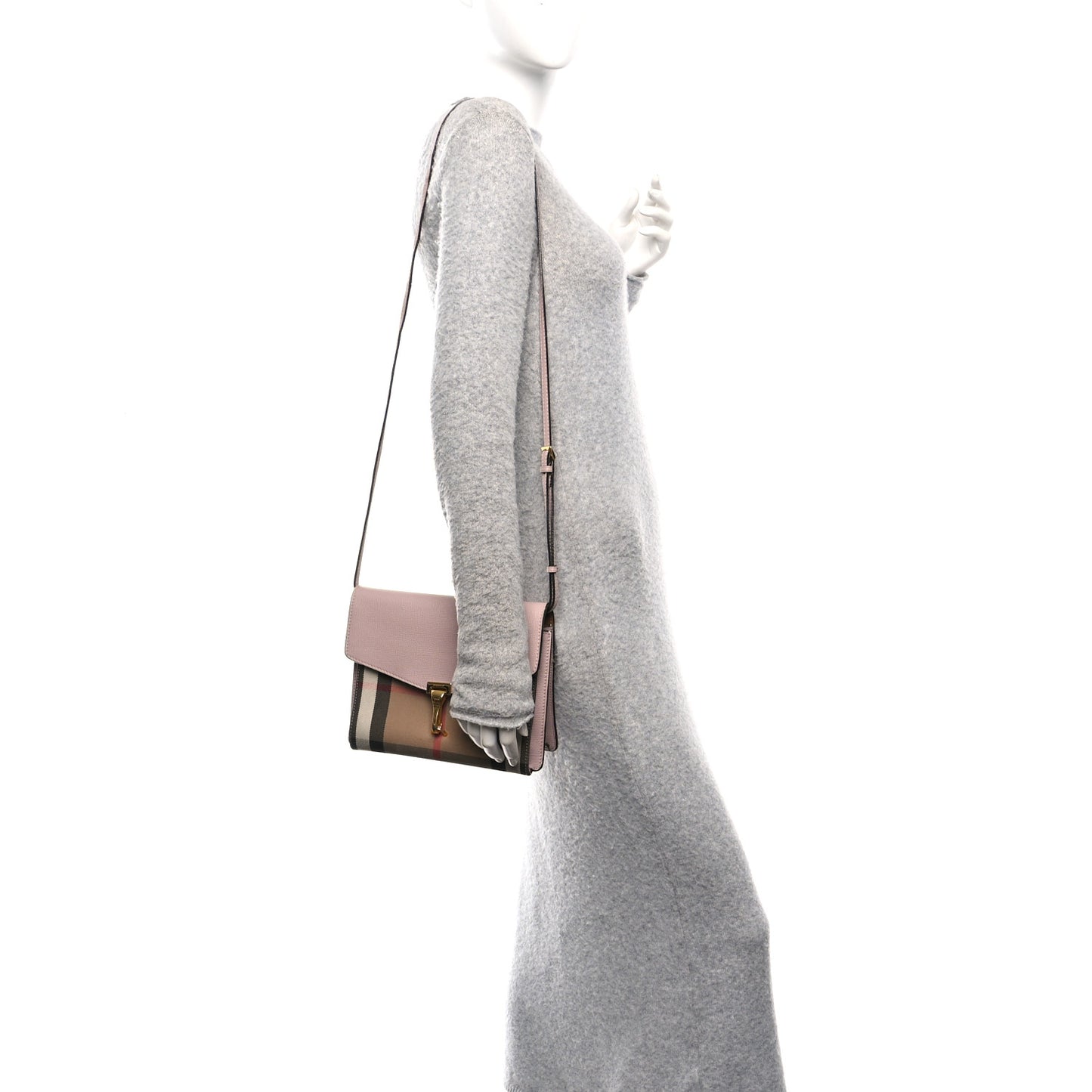 Derby Calfskin House Check Small Macken Crossbody Bag Pale Orchid