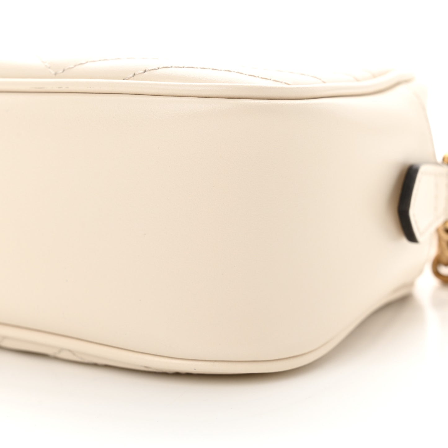 Calfskin Matelasse Small GG Marmont Chain Shoulder Bag White