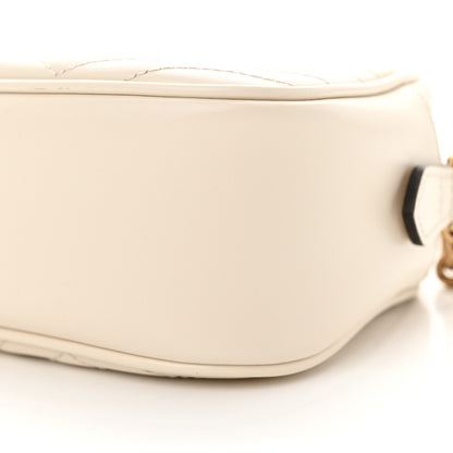 Gucci Calfskin Matelasse Small GG Marmont Chain Shoulder Bag White 10 of 10