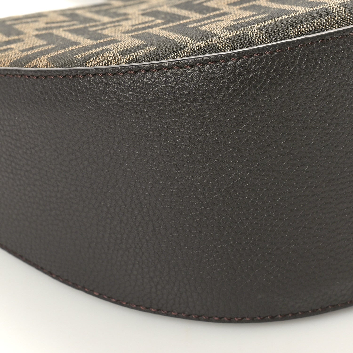Fendi Fabric Jacquard FF Melon Bag Tobacco Black 9 of 11