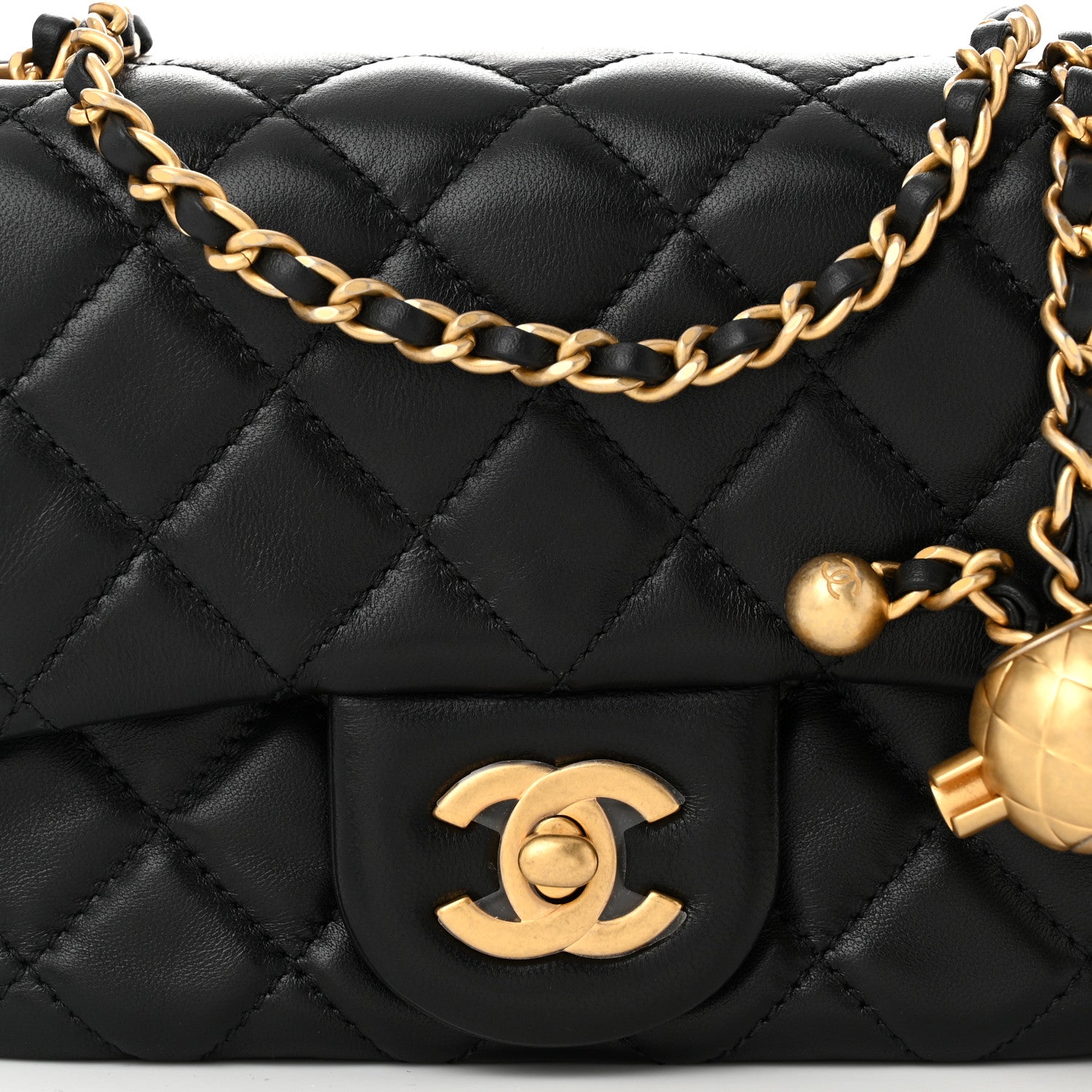 Chanel Lambskin Quilted Mini Pearl Crush Flap Black 8 of 10