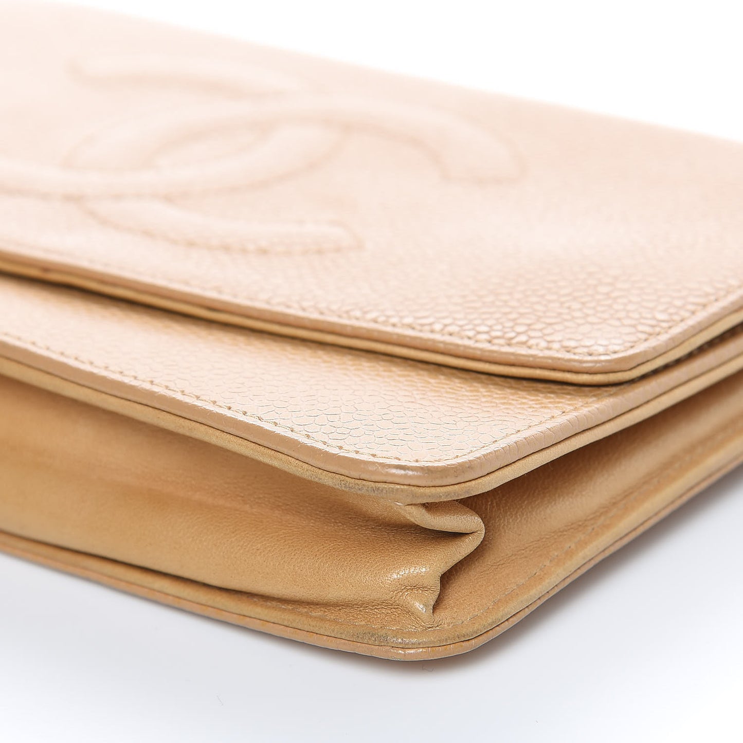 Caviar Timeless CC Wallet On Chain WOC Beige