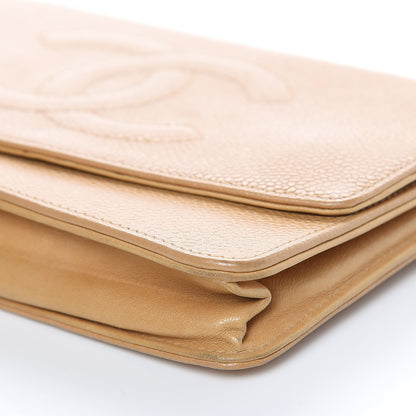 Chanel Caviar Timeless CC Wallet On Chain WOC Beige 10 of 14