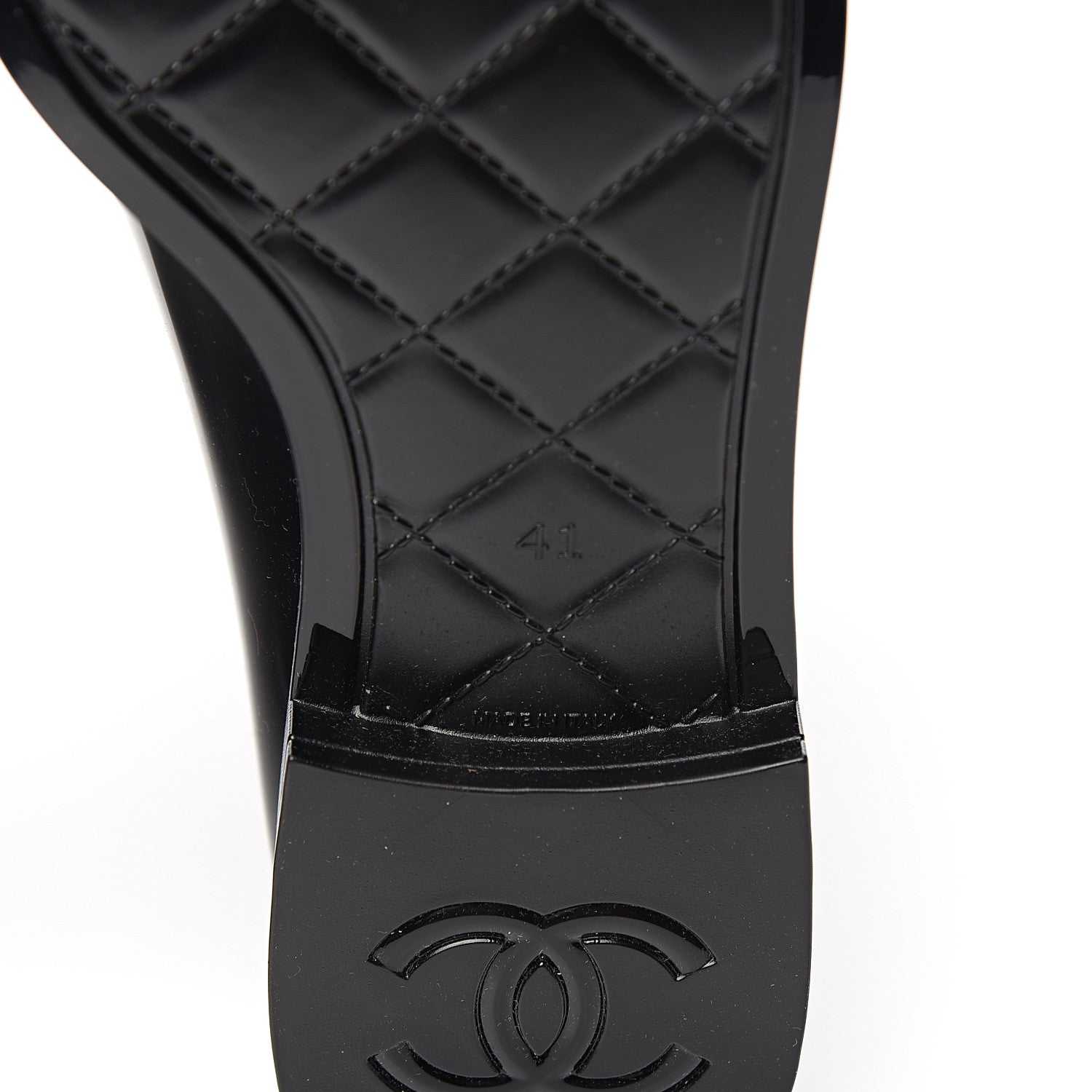 Chanel Rubber Rain Boots 41 Black 7 of 10