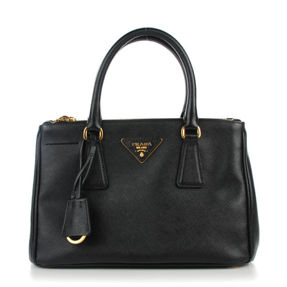 Prada Saffiano Mini Galleria Double Zip Tote Black 1 of 13