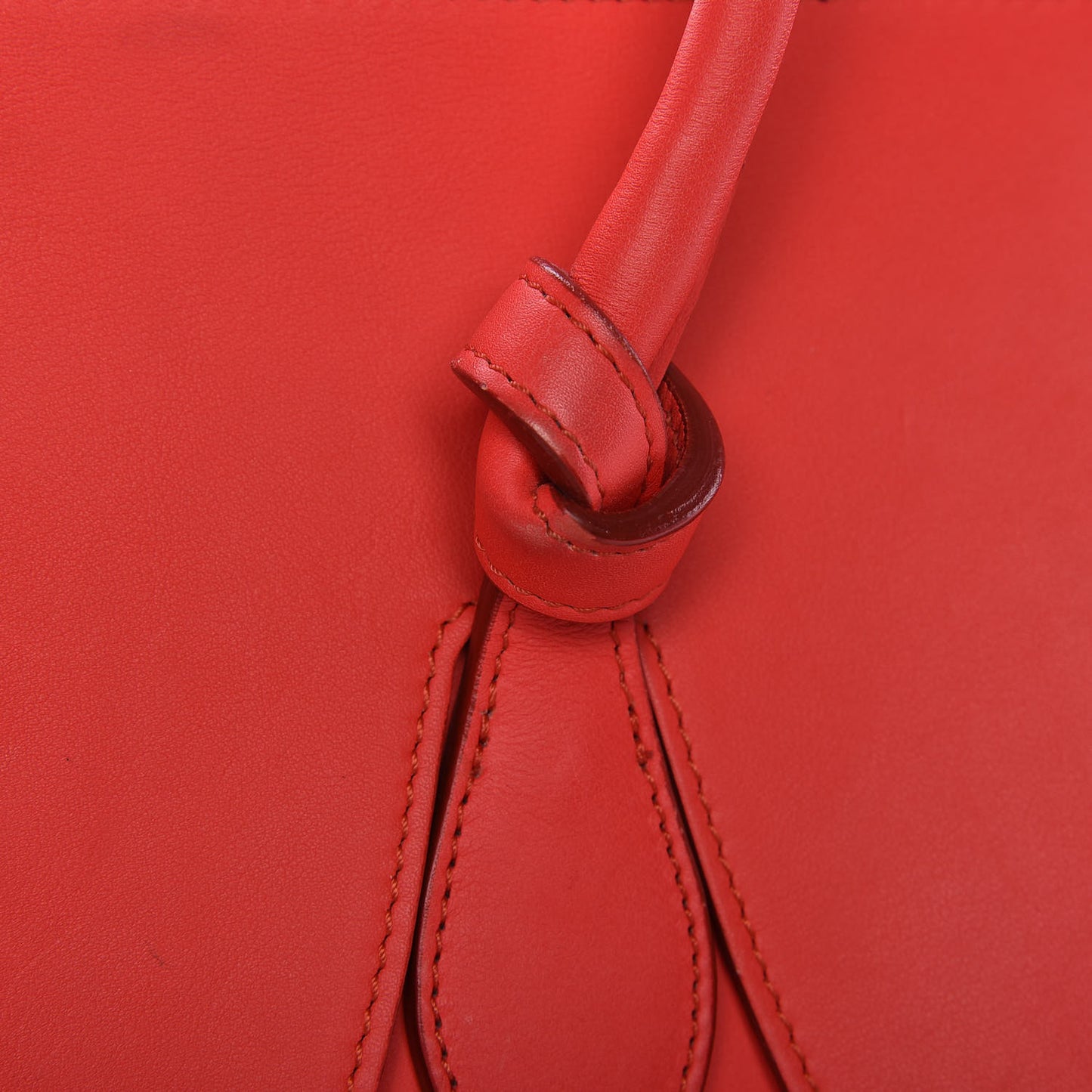 Smooth Calfskin Mini Tie Knot Tote Alizarin