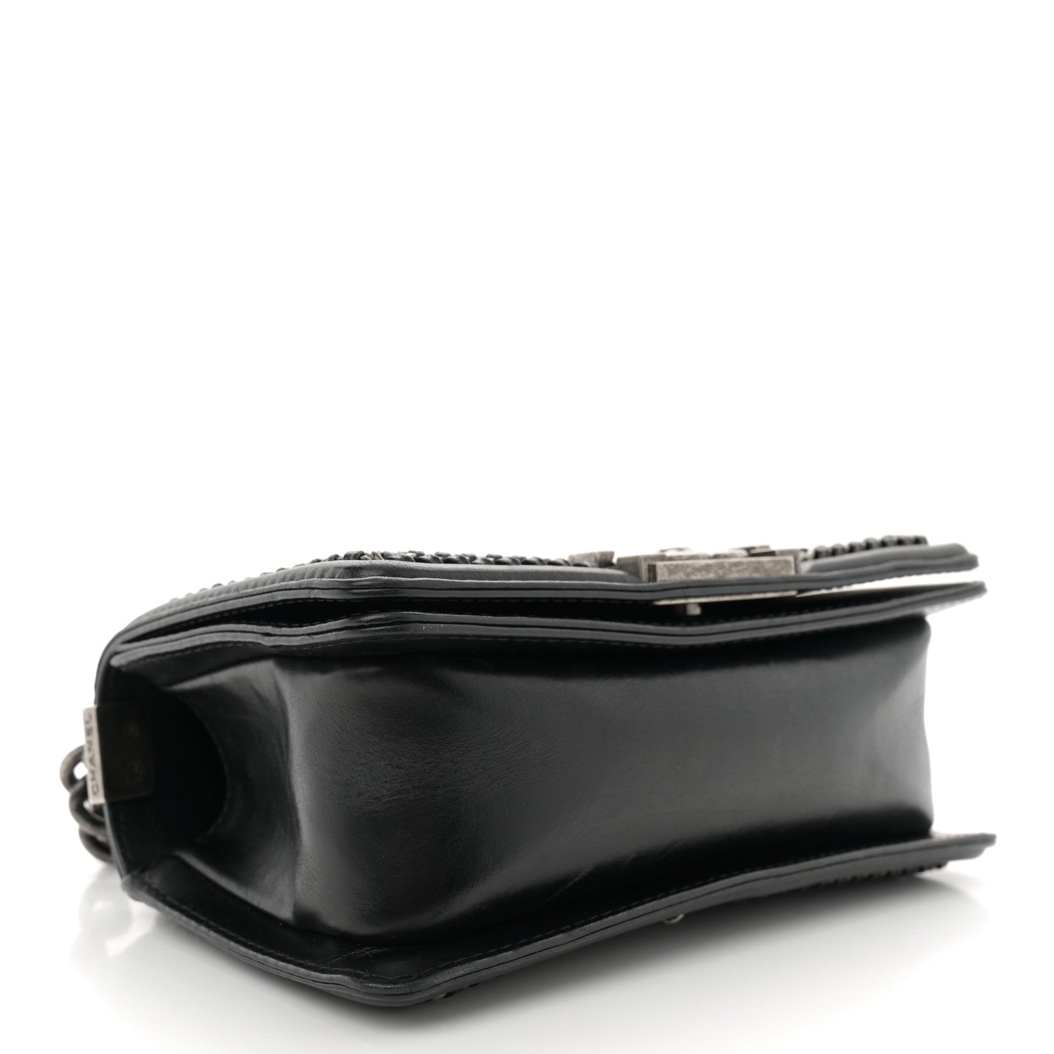 Chanel Goatskin Quilted Small Boy Top Handle Flap Black 4 of 12