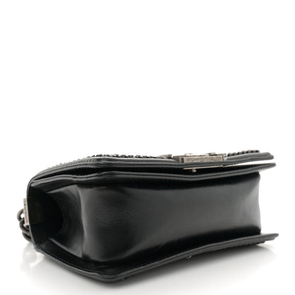 Chanel Goatskin Quilted Small Boy Top Handle Flap Black 4 of 12