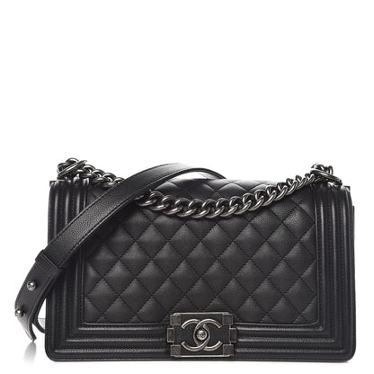 Chanel Calfskin Quilted Medium Boy Flap Black 1 of 8
