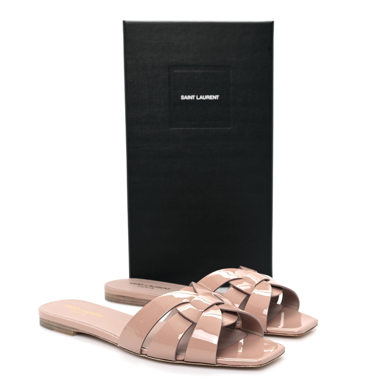 Saint Laurent Patent Tribute 05 Slide Sandals 39.5 Nude 10 of 10