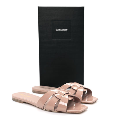 Saint Laurent Patent Tribute 05 Slide Sandals 39.5 Nude 10 of 10