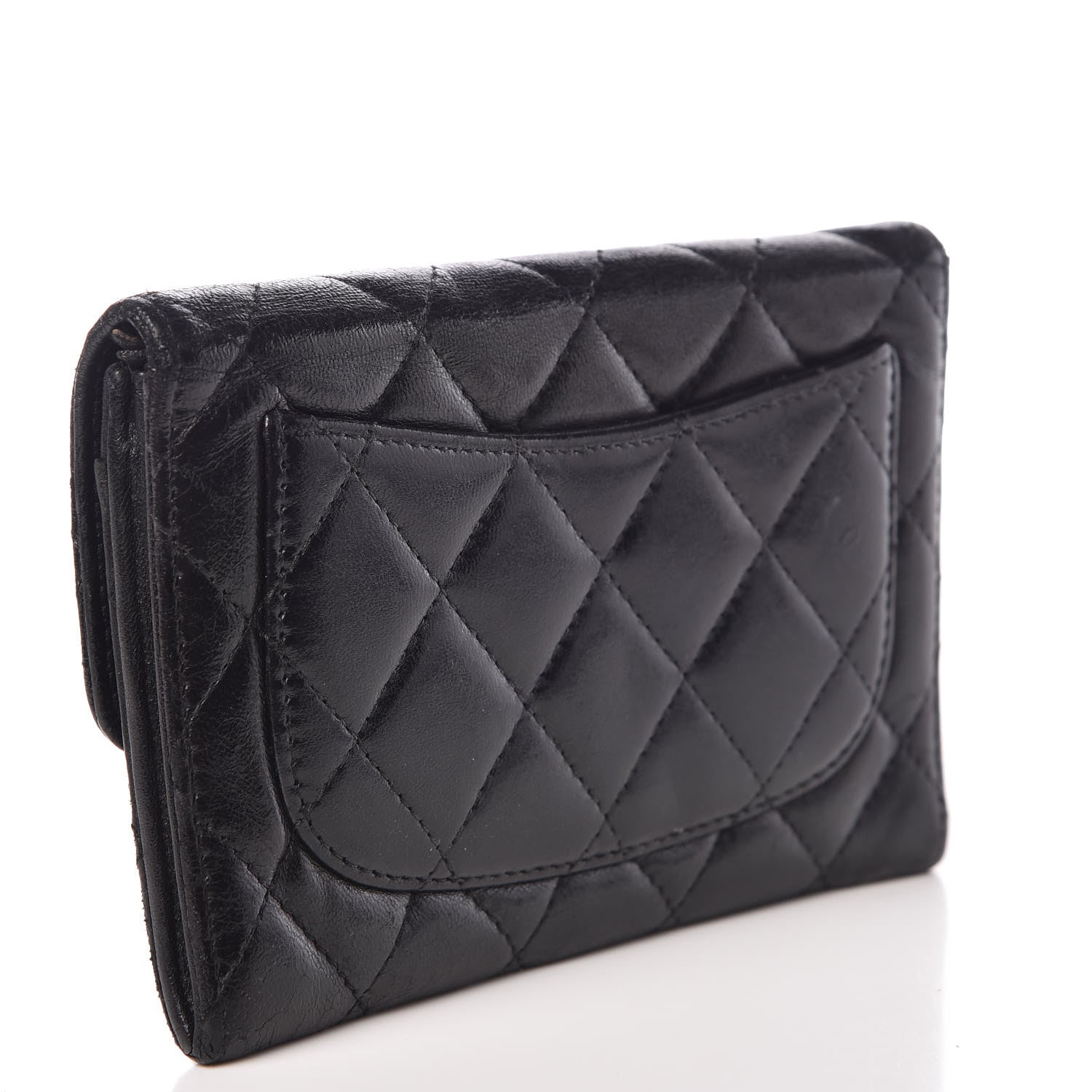 Chanel Lambskin Quilted Small Flap Wallet Black 3 of 11