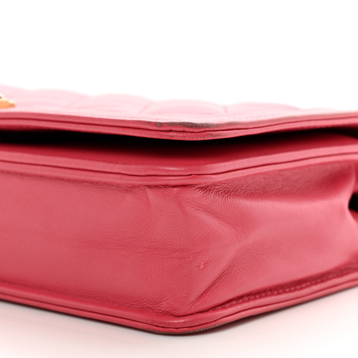 Lambskin Quilted Boy Wallet On Chain WOC Pink