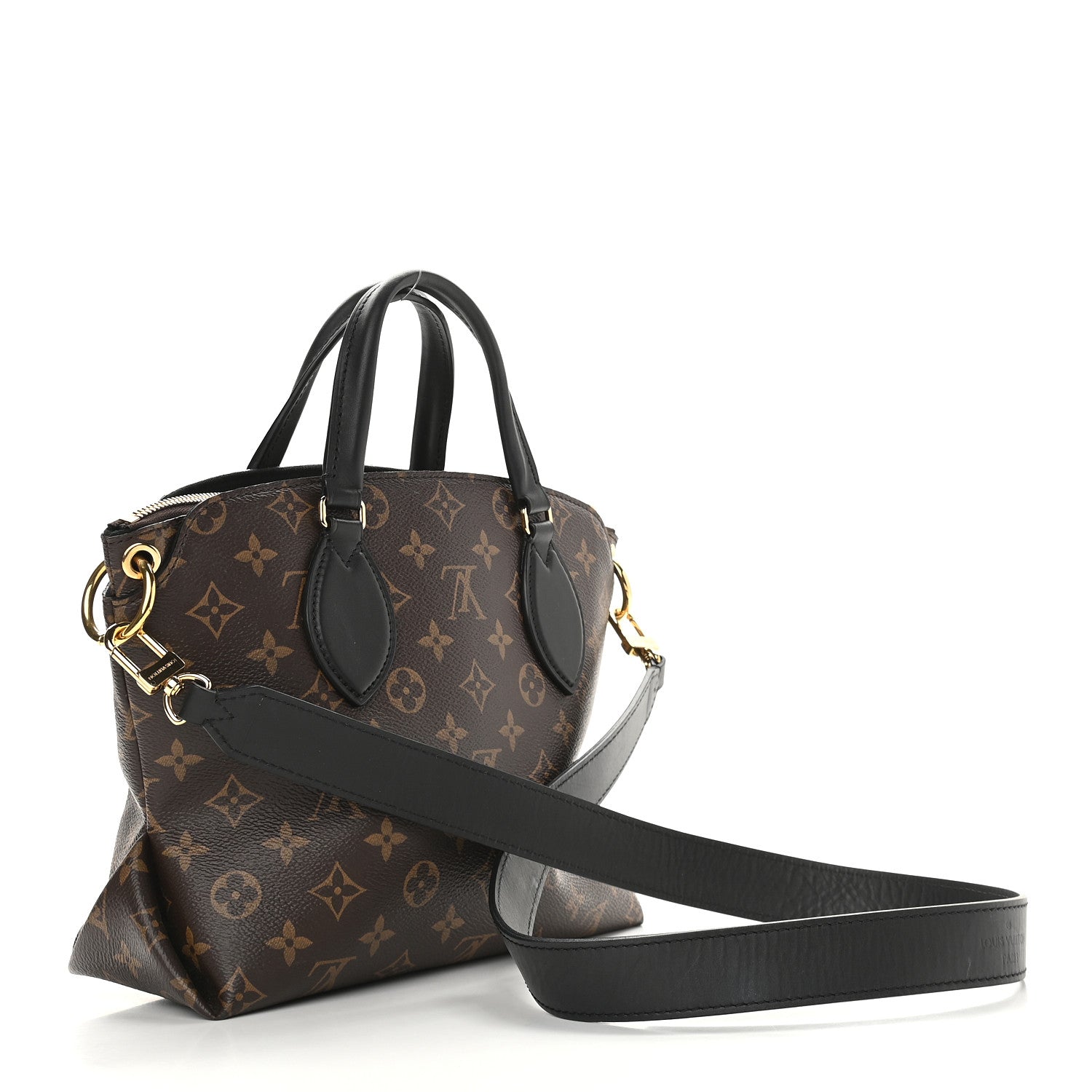 Louis Vuitton Monogram Flower Zipped Tote PM Black 3 of 9