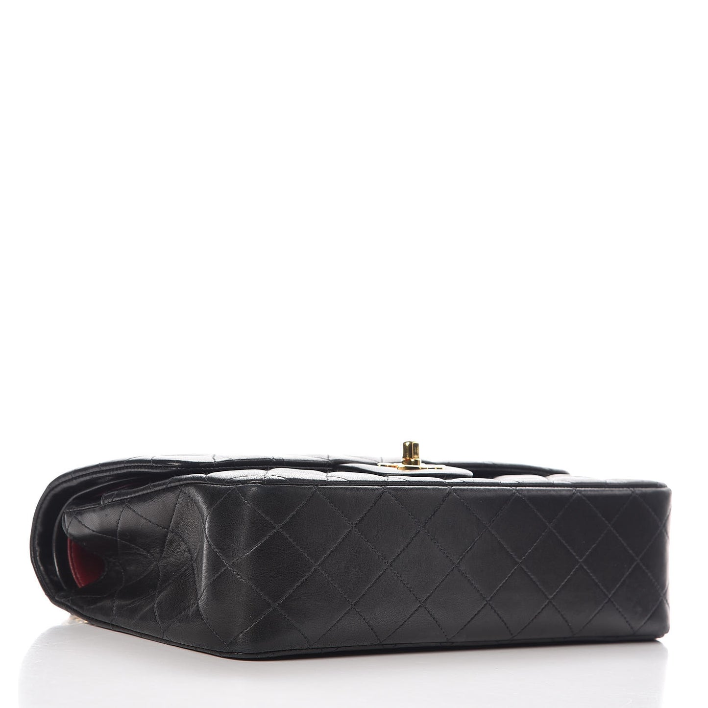Lambskin Quilted Medium Double Flap Black