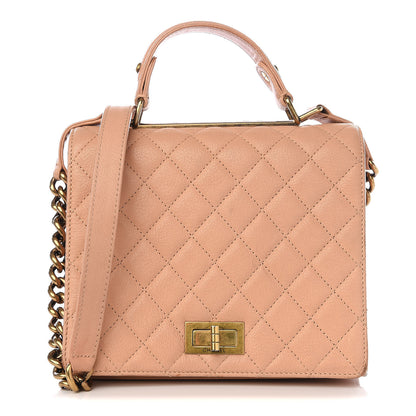 Chanel Goatskin Quilted Large Rita Top Handle Flap Beige 1 of 9