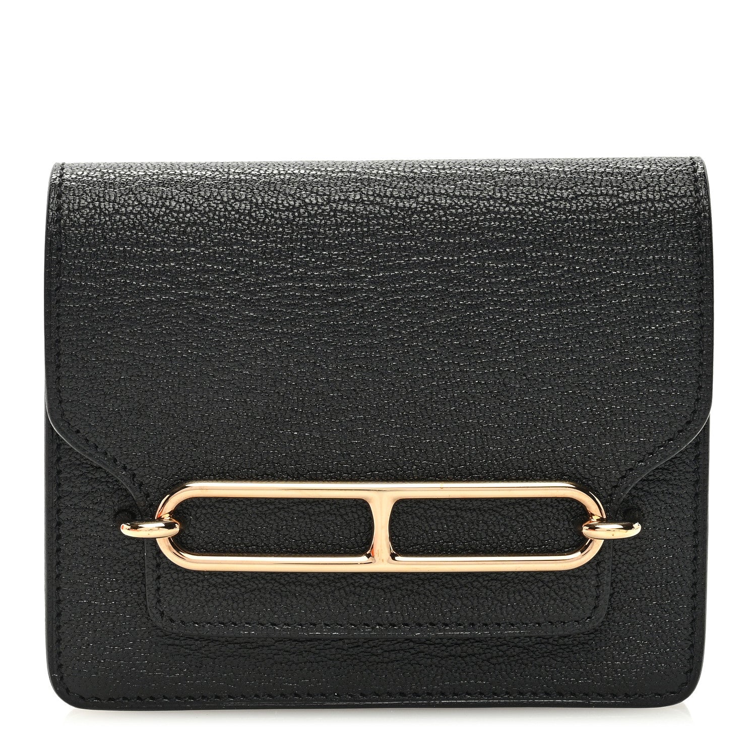 Hermes Chevre Mysore Roulis Slim Wallet Black 1 of 8