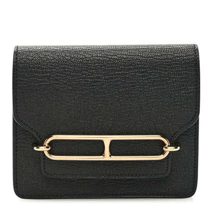 Hermes Chevre Mysore Roulis Slim Wallet Black 1 of 8