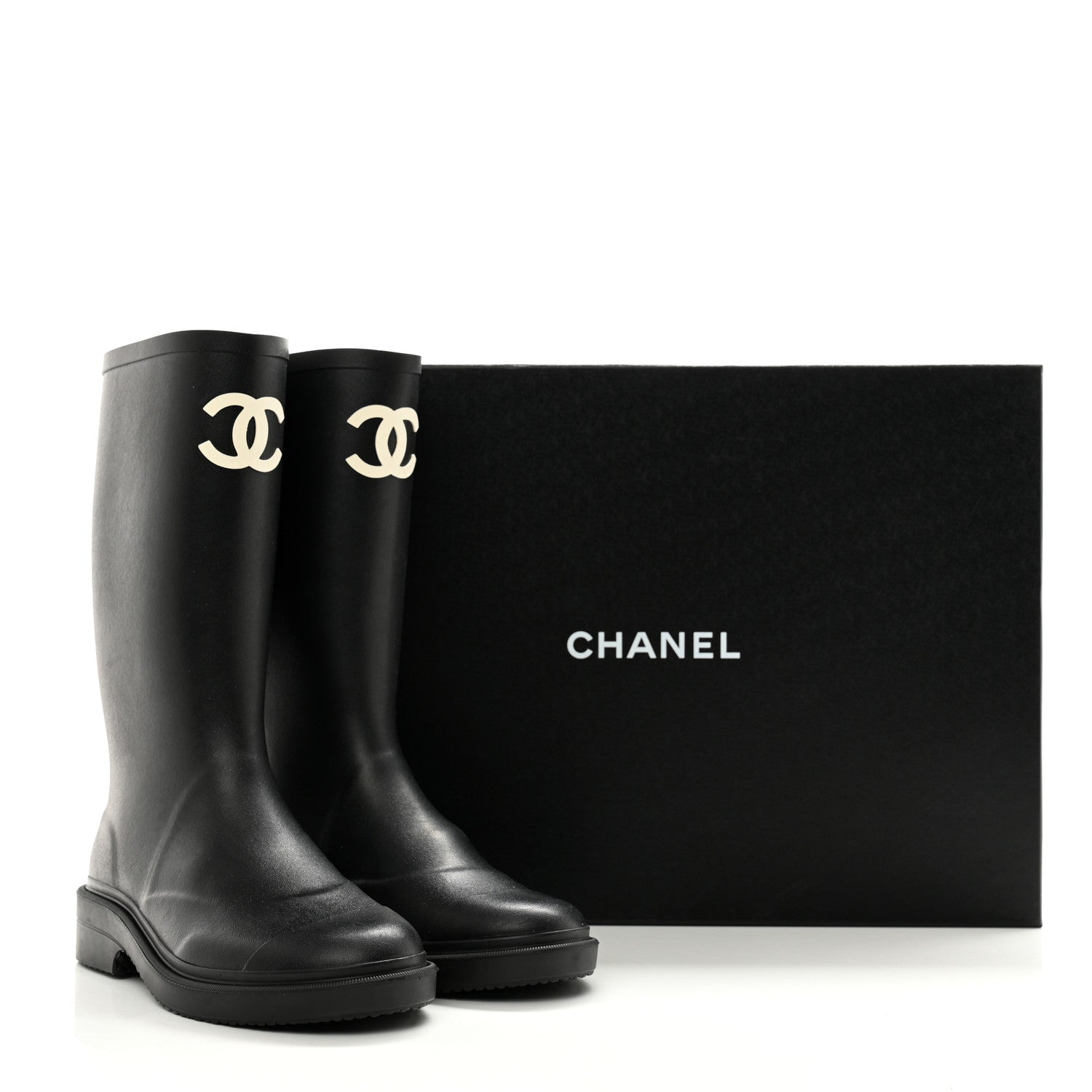 Chanel Caoutchouk CC High Boots 38 Black 11 of 11