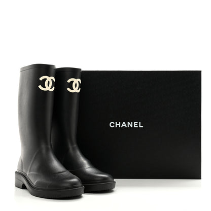 Chanel Caoutchouk CC High Boots 38 Black 11 of 11