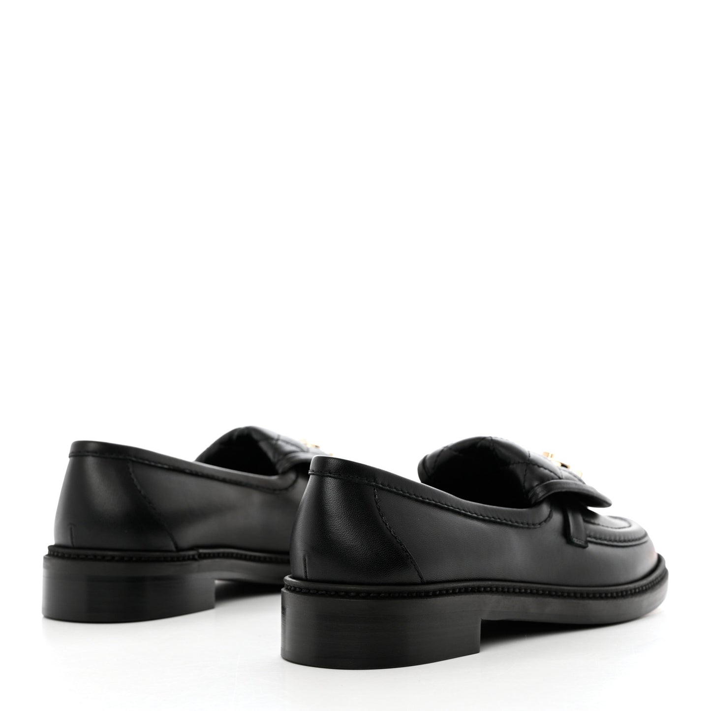 Lambskin Quilted CC Turnlock Loafers 38.5 Black