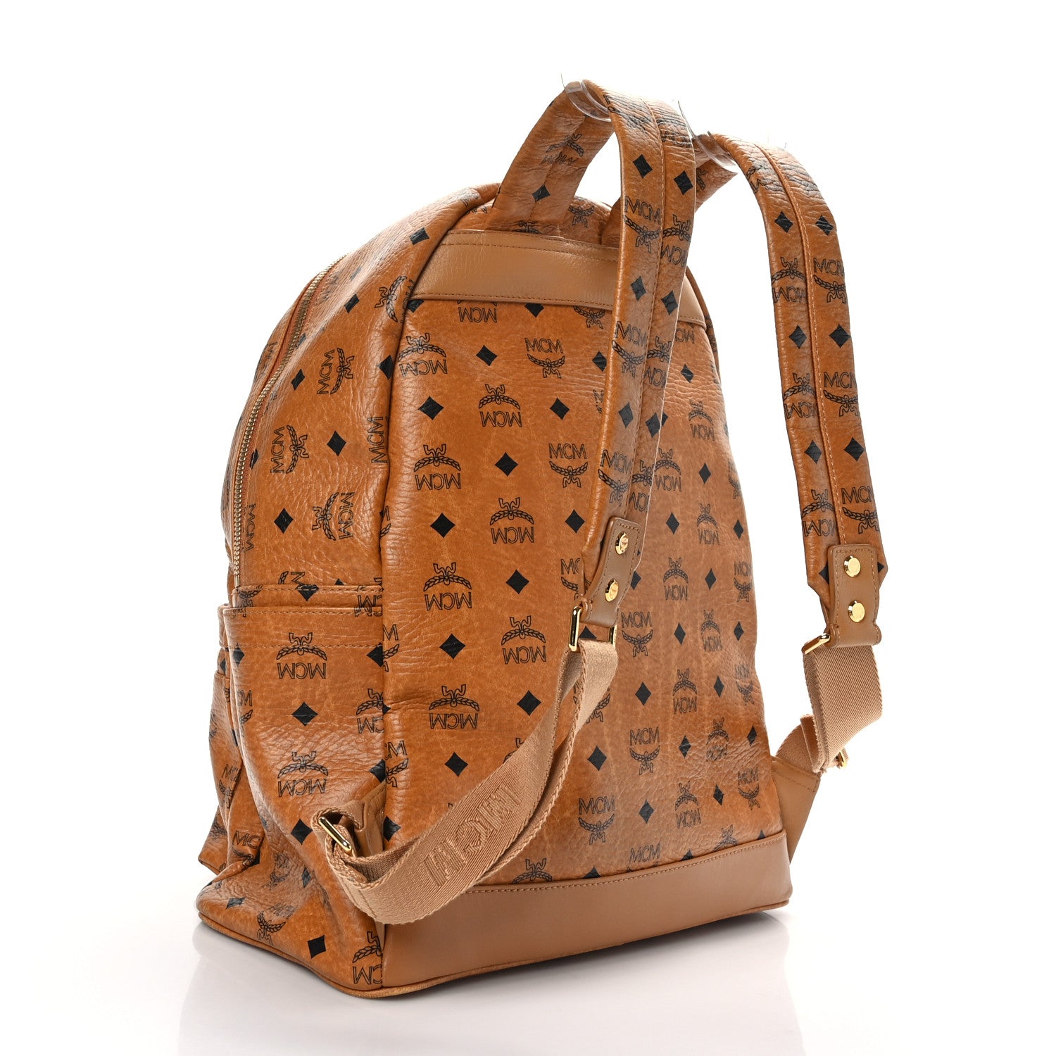 MCM Visetos Medium Sprinkle Stud Stark Backpack Cognac 3 of 11