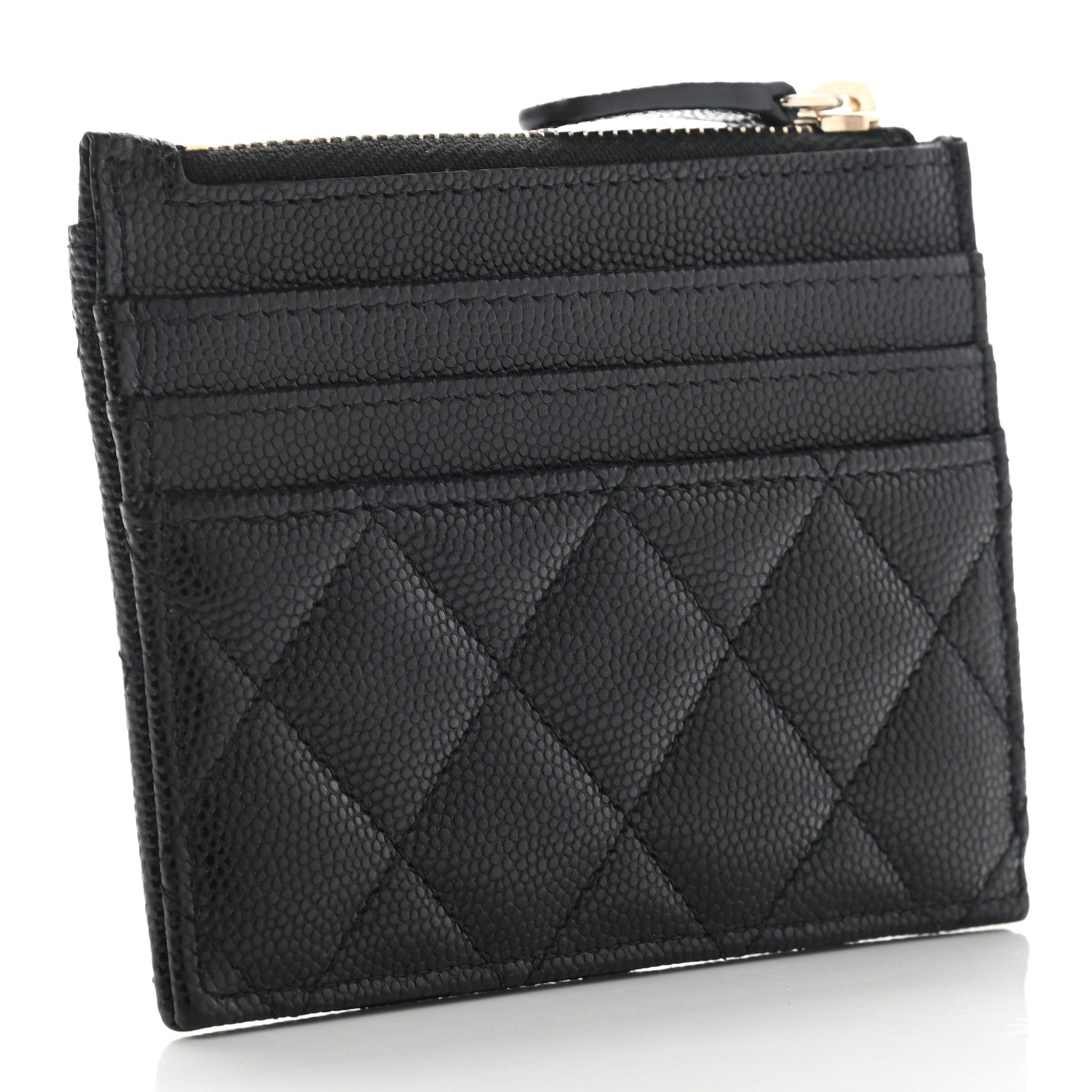 Chanel Caviar Quilted CC Zip Card Holder Black 3 of 9