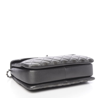 Chanel Metallic Calfskin Quilted Large Trendy CC Flap Dual Handle Bag Dark Silver 4 of 11