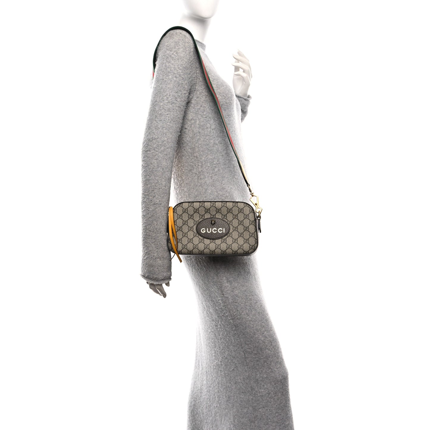 GG Supreme Monogram Web Neo Vintage Shoulder Bag Beige New Acero Crop