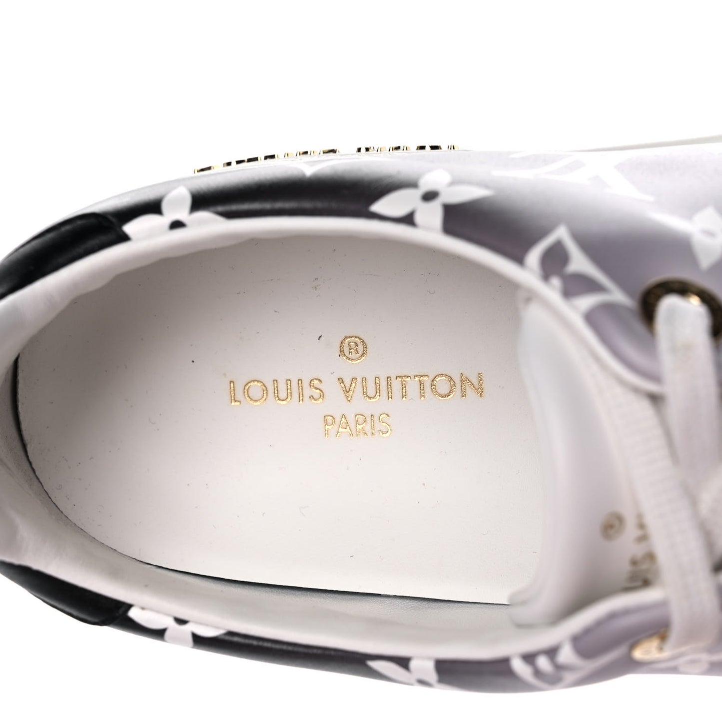 Calfskin Monogram Frontrow Sneakers 38.5 White Black