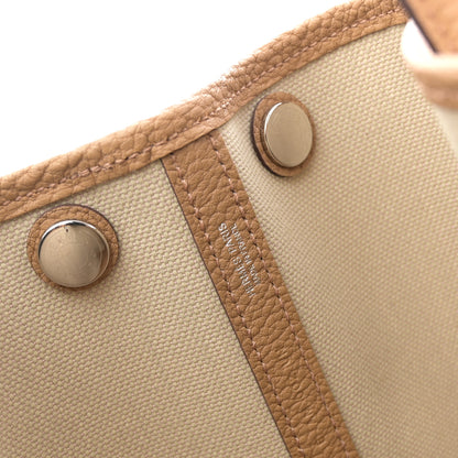 Hermes Toile Militaire Vache Country Garden Party 30 TPM Tote Beton Biscuit 6 of 10