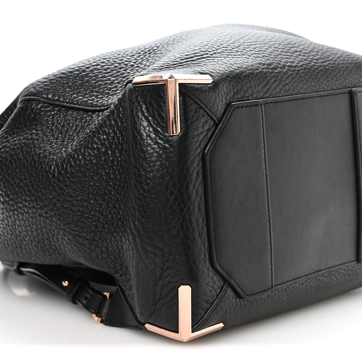 Pebbled Calfskin Prisma Skeletal Backpack Black Rose Gold Hardware