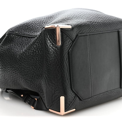 Alexander Wang Pebbled Calfskin Prisma Skeletal Backpack Black Rose Gold Hardware 10 of 11