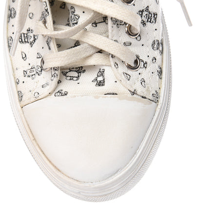 Saint Laurent Canvas Mini Robot Print Bedford Hightop Sneakers 36.5 Cream 11 of 11