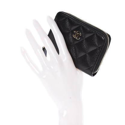 Chanel Caviar Quilted Zip Coin Purse Black 2 of 8