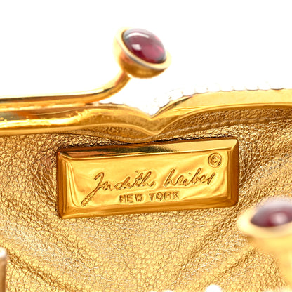Judith Leiber Swarovski Crystal Minaudiere Clutch Gold Silver 6 of 12