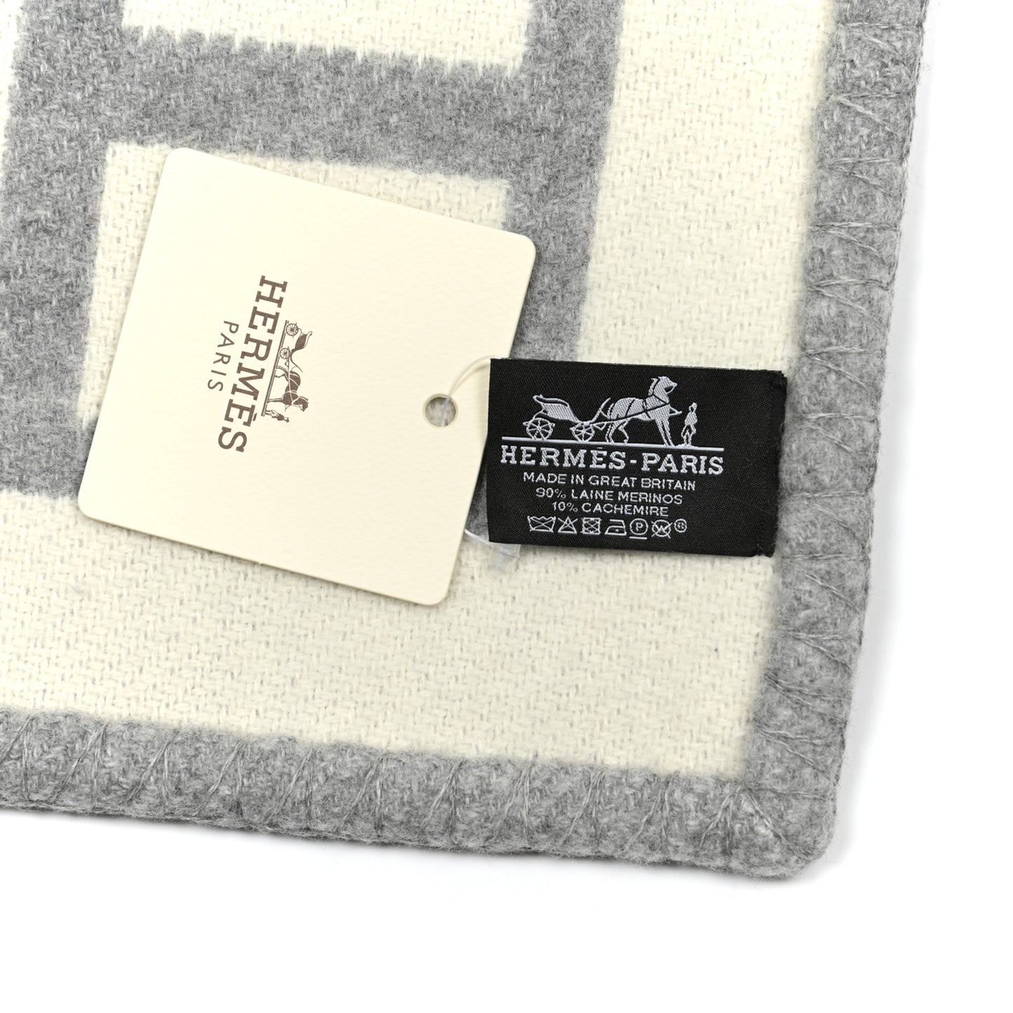 Wool Cashmere Avalon III Blanket Ecru Gris Clair
