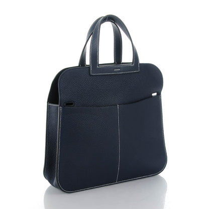 Hermes Taurillon Clemence Halzan 31 GM Bleu Nuit Indigo 3 of 8