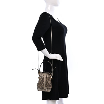 Fendi Suede Vitello Grace F is Fendi Micro FF Mini Mon Tresor Bucket Bag Nude Spring Maya 2 of 9