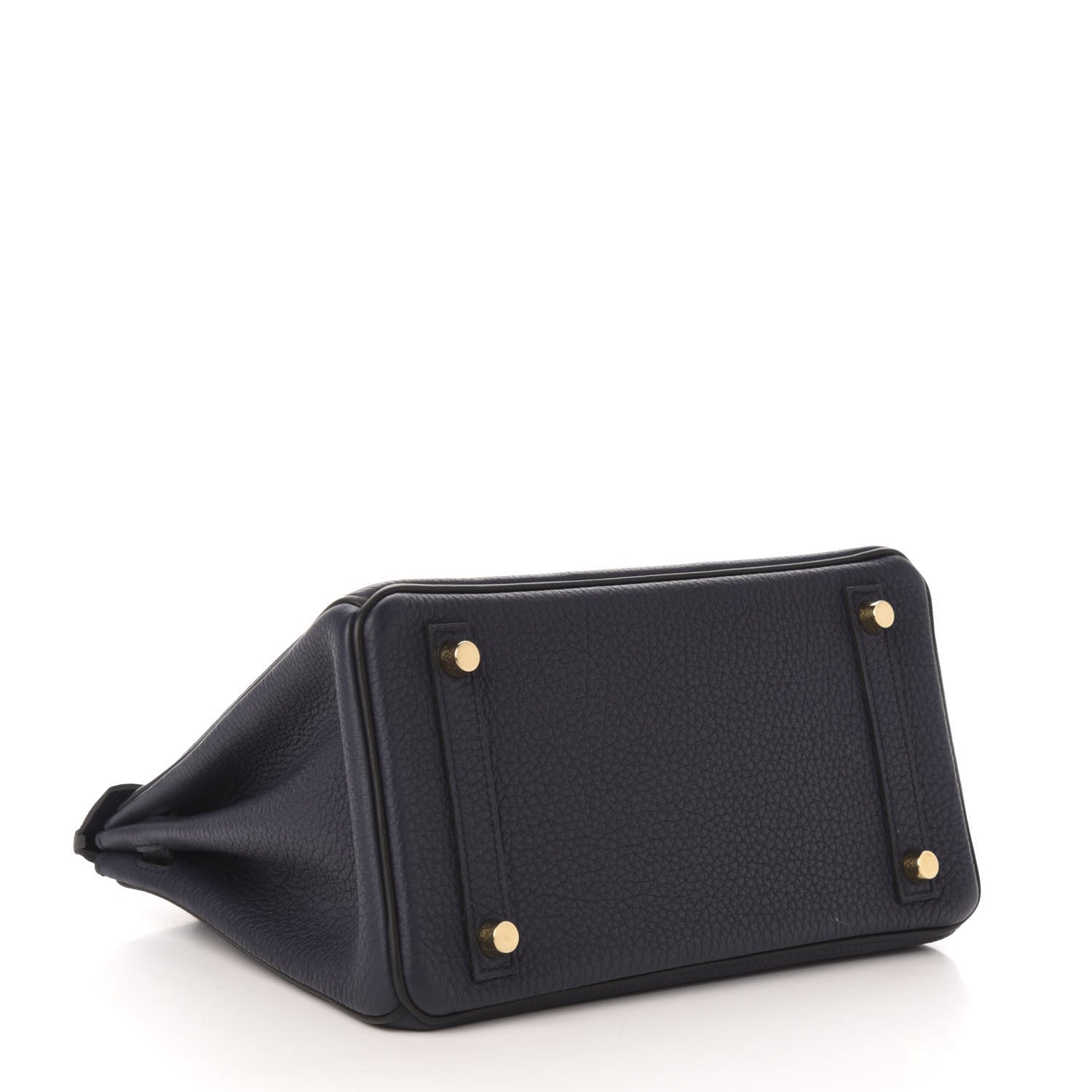 Hermes Togo Horseshoe Birkin 25 Bleu Nuit Black 4 of 12
