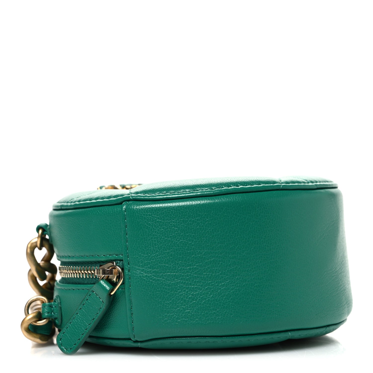 Chanel Lambskin Quilted Chanel 19 Round Clutch With Chain Green 4 of 10