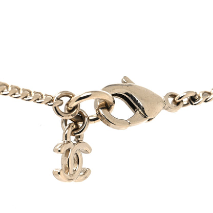 Chanel Resin Crystal CC Heart Necklace Black Gold 4 of 5